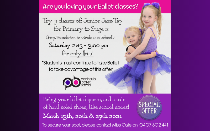 PBS – Jazz/Tap class offer